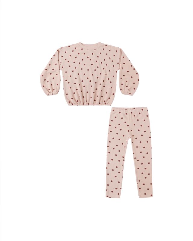 Rylee + Cru Spongey Knit Set - Polka Dot