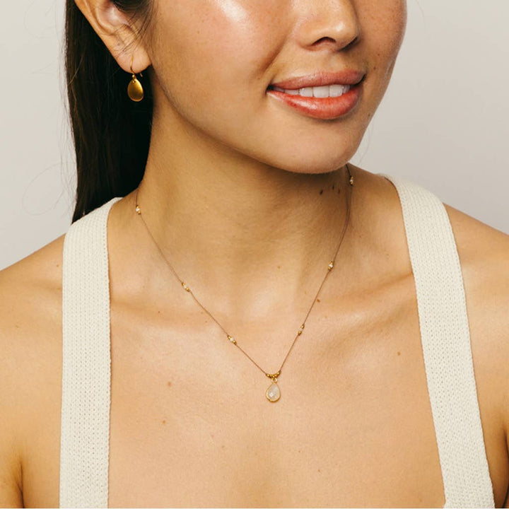 Bronwen Gemstone Necklace - Rainbow Moonstone