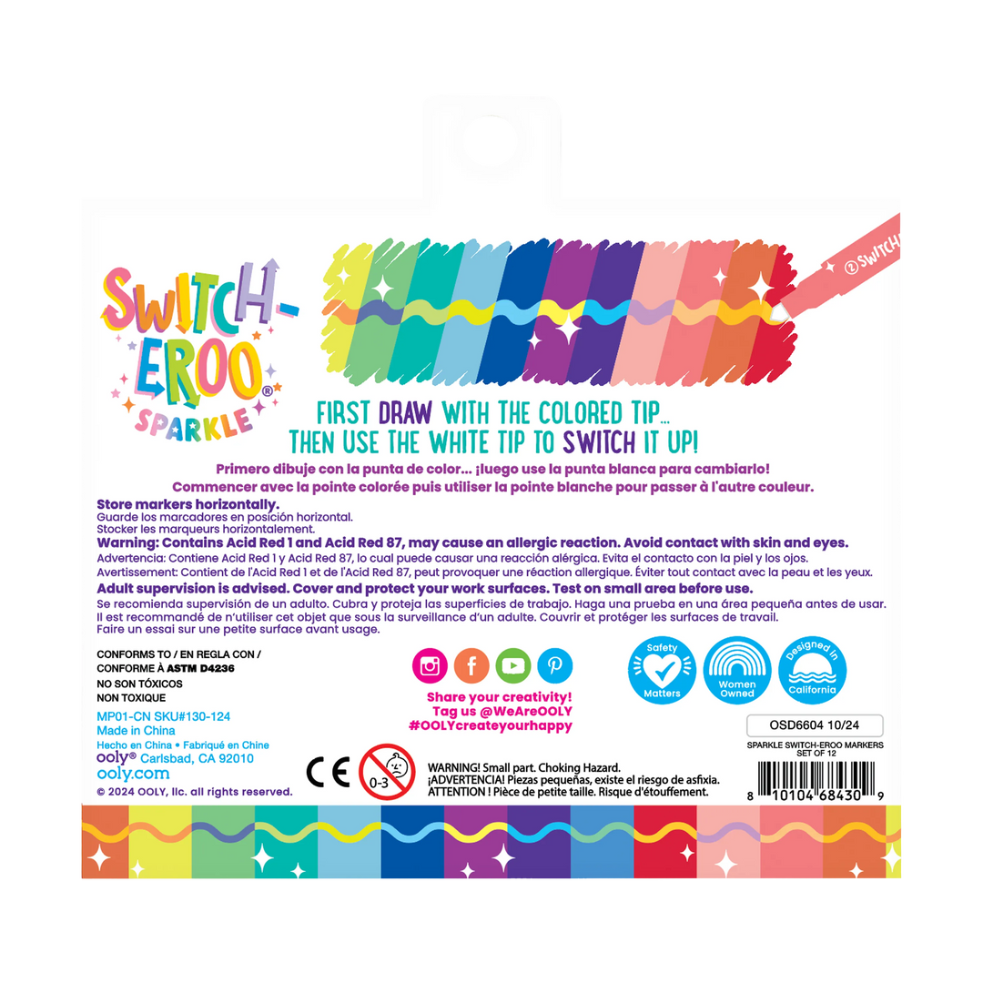 Ooly Switch-eroo! Sparkle Glittery Color-Changing Markers