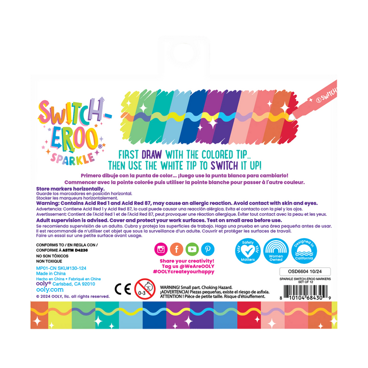 Ooly Switch-eroo! Sparkle Glittery Color-Changing Markers