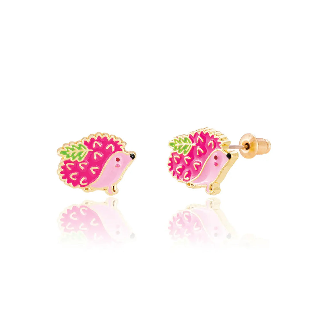 Girl Nation Prickly Pink Hedgehog Cutie Stud Earrings