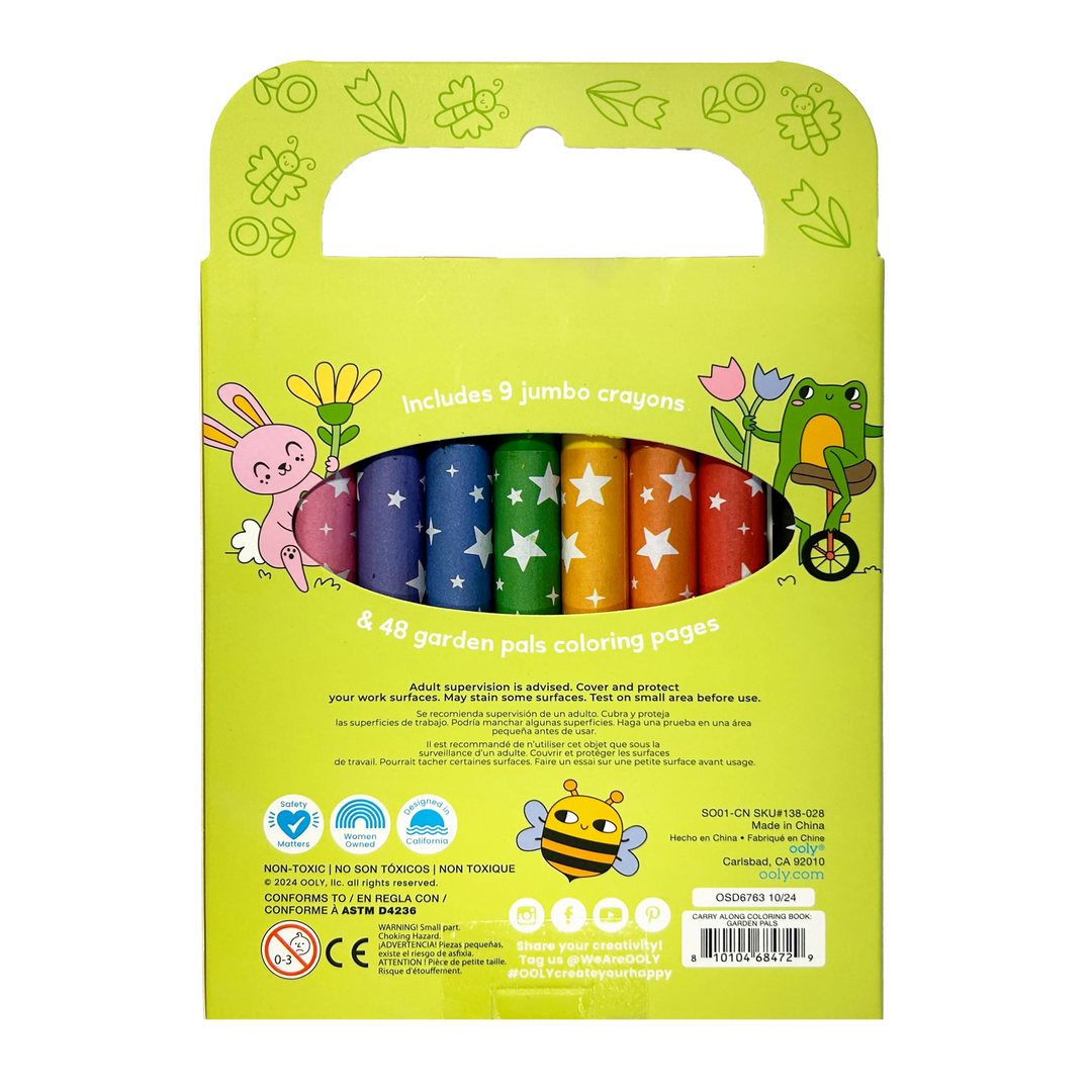 Ooly Carry-Along Coloring Book Set - Garden Pals (10 PC Set)