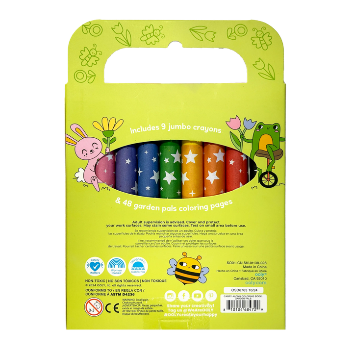 Ooly Carry-Along Coloring Book Set - Garden Pals (10 PC Set)