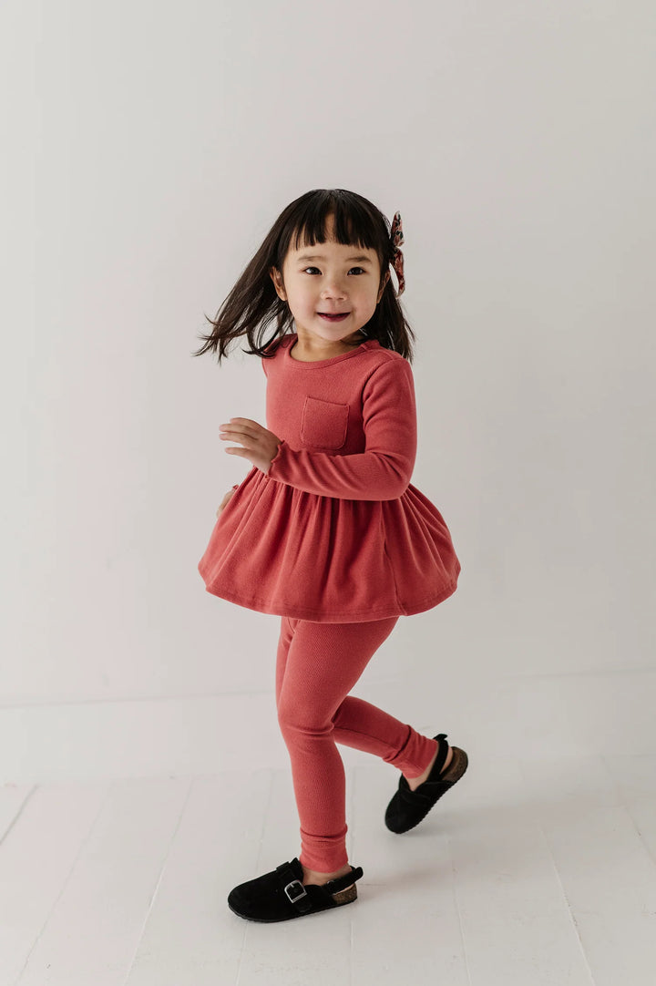 Babysprouts Ribbed Leggings - Dusty Cedar