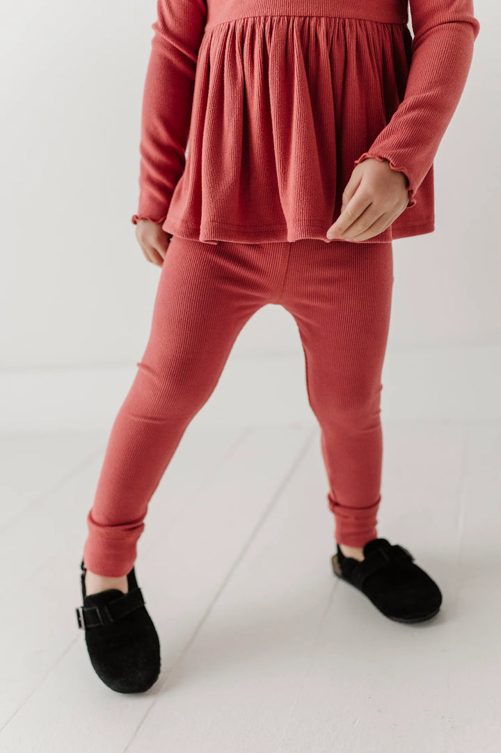 Babysprouts Ribbed Leggings - Dusty Cedar