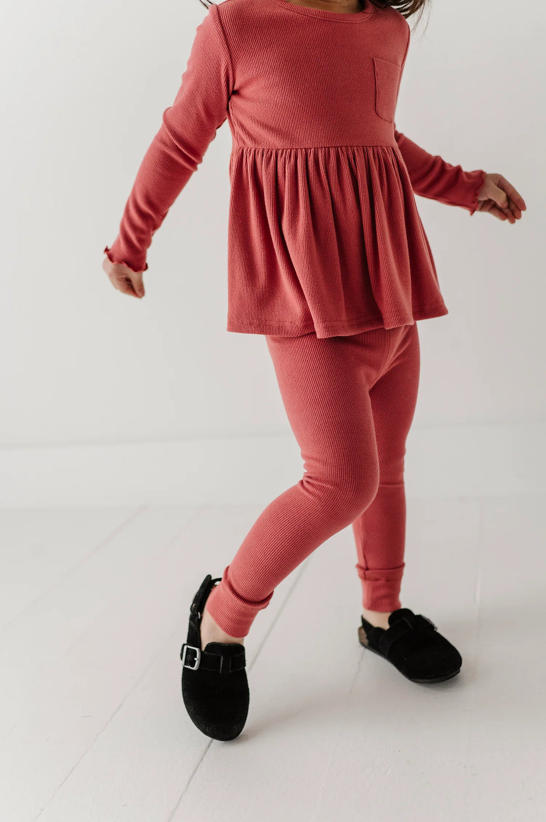 Babysprouts Ribbed Leggings - Dusty Cedar