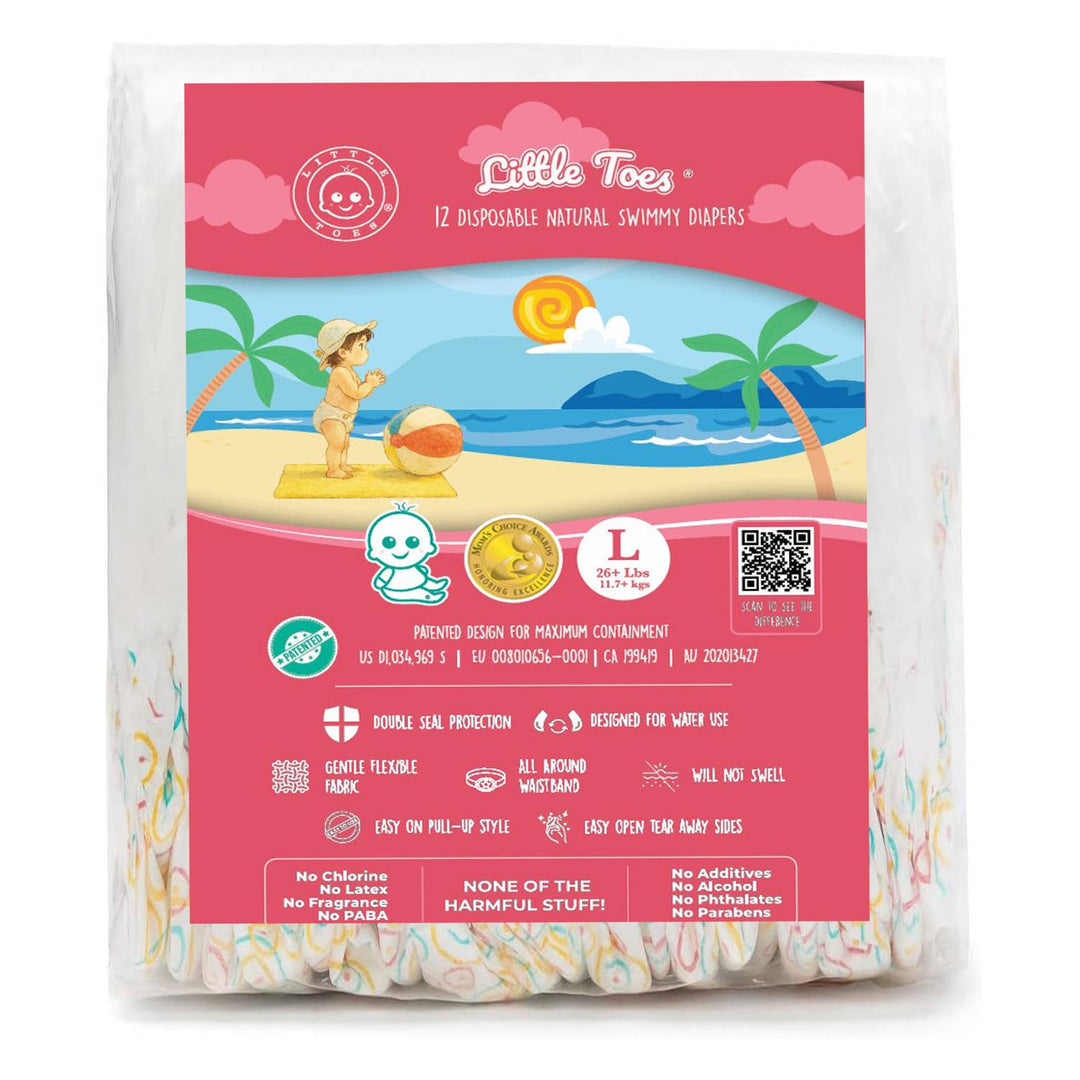 Little Toes Natural Disposable Swim Diapers 12-Pack - Large
