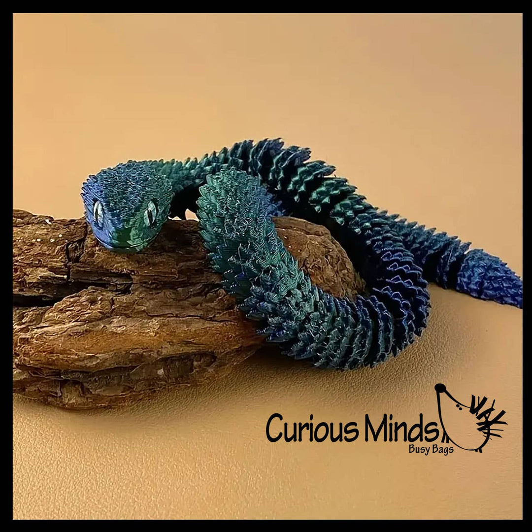 Curious Minds Toys 3D Printed Large 12" Snake Wiggle Articulated Jointed Motion