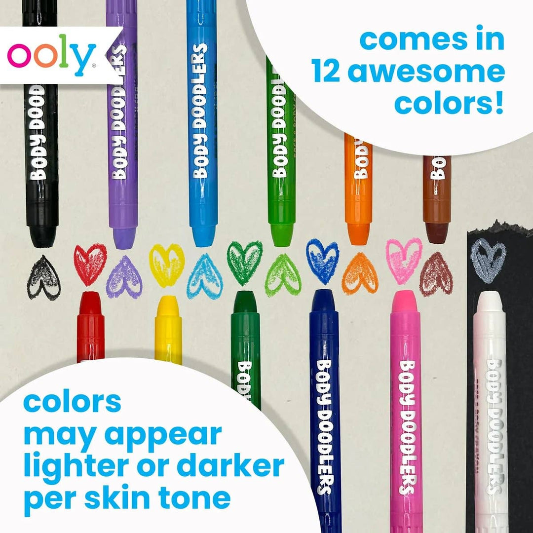Ooly Body Doodlers Face & Body Crayons (Set of 12)