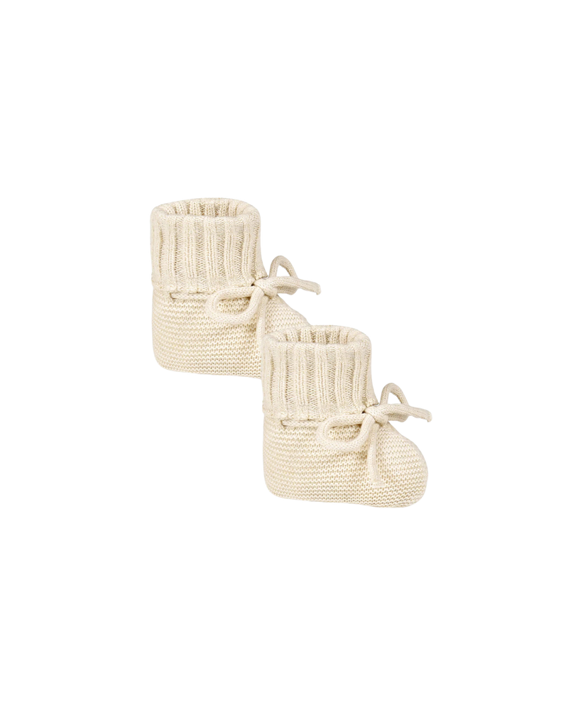 Quincy Mae Knit Booties - Heathered Natural