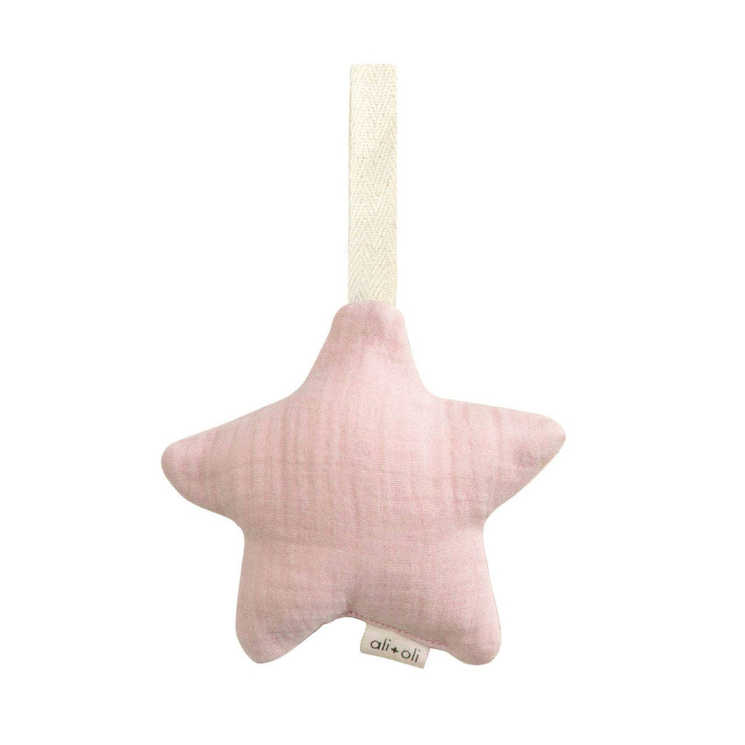 Ali + Oli Plush Star Pacifier Holder - Muslin Pink
