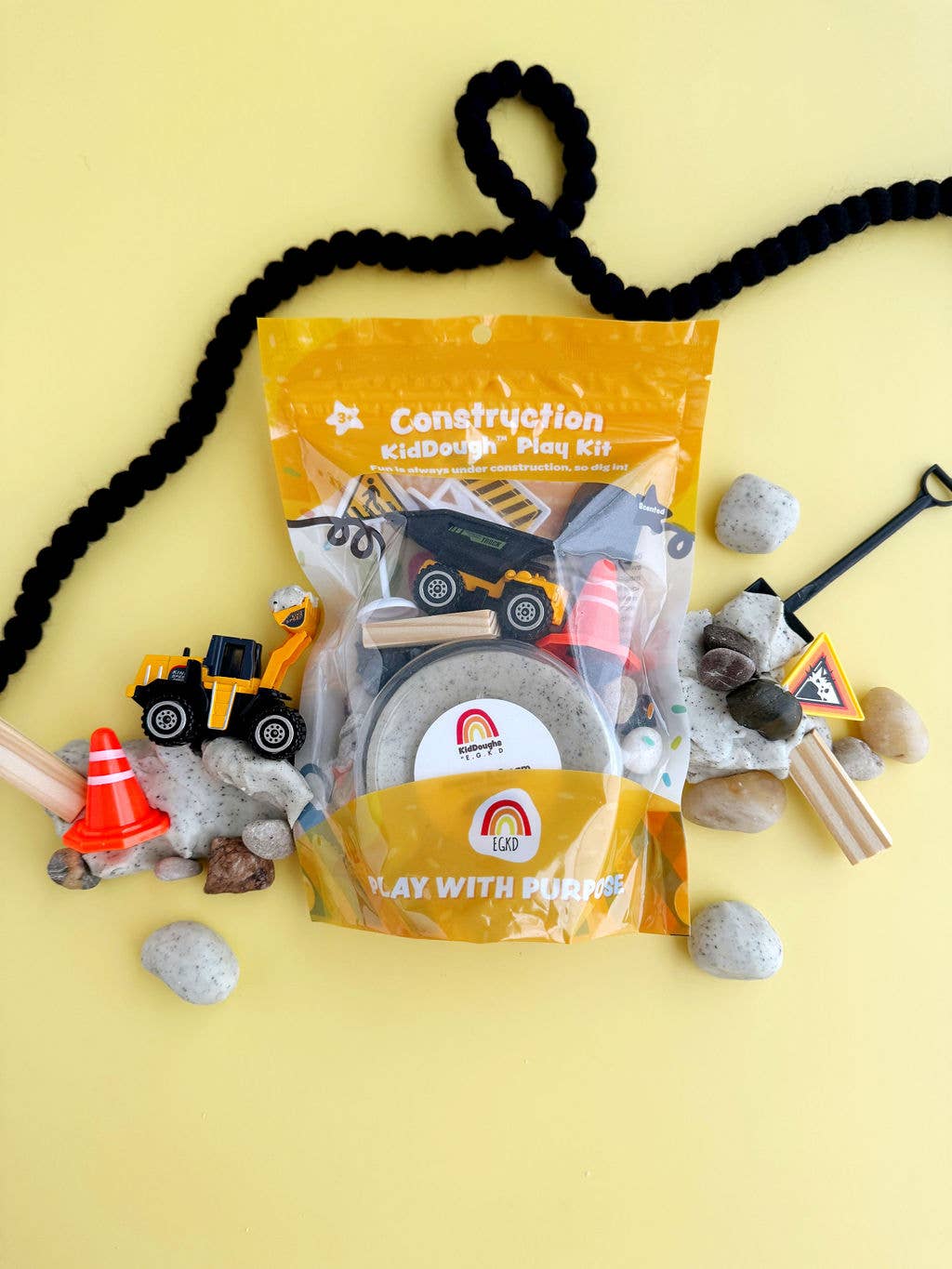Earth Grown KidDough Construction To Go (Cookies & Cream) Play Kit