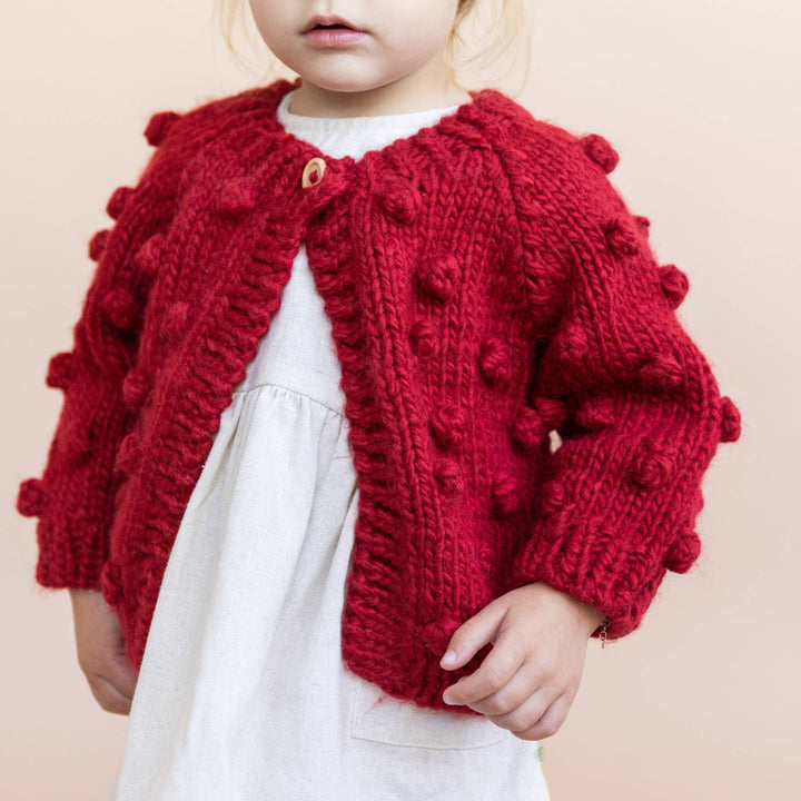 Blueberry Hill Popcorn Cardigan - Red