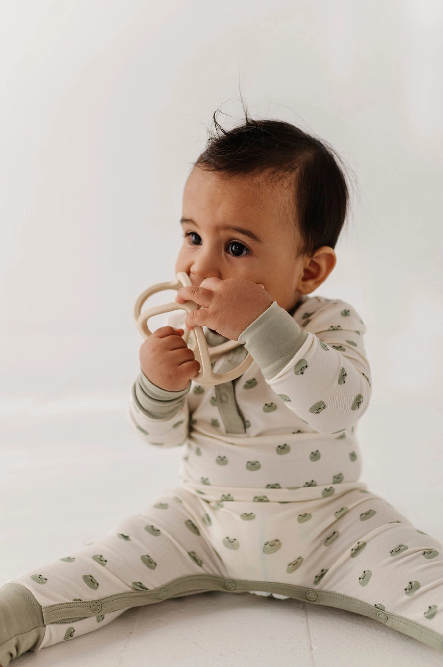 Babysprouts Baby Snap Romper - Miniature Frogs
