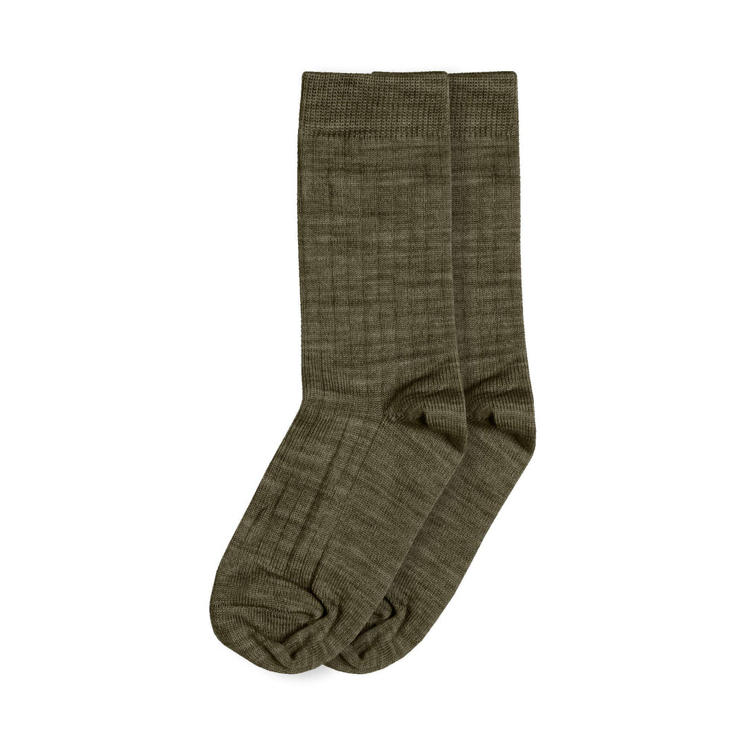 Menique Kids' Merino Ribbed Crew Socks