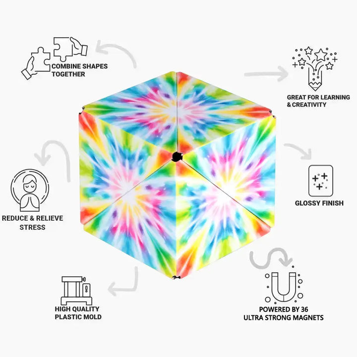 Shashibo Tie Dye Twist Magnetic Puzzle Cube