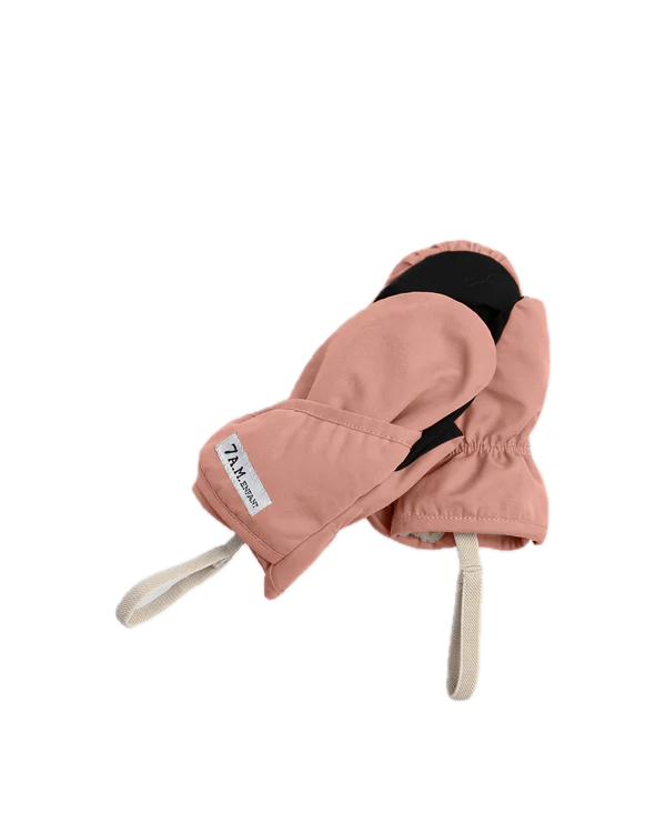 7AM Enfant Benji Plush Mittens - Rose Dawn