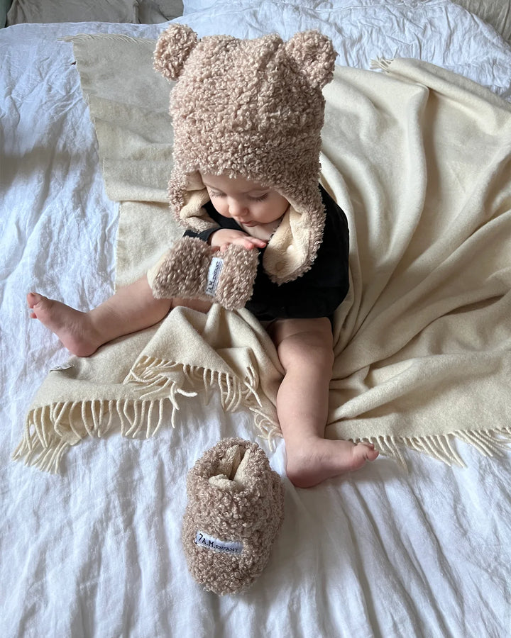 7AM Enfant Baby Booties Teddy - Oatmeal