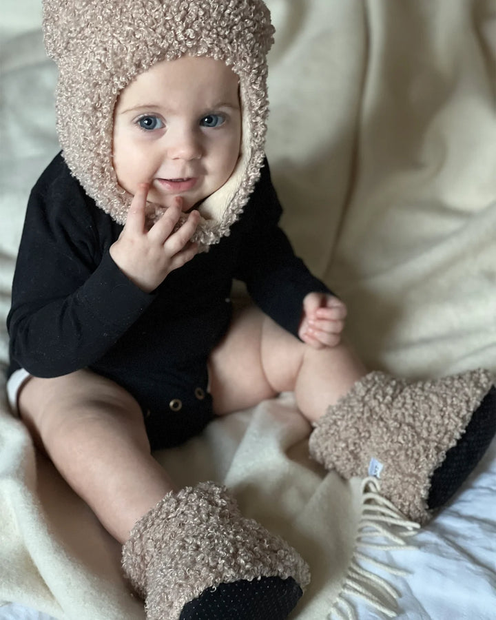 7AM Enfant Baby Booties Teddy - Oatmeal