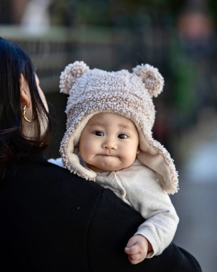 7AM Enfant Cub Set - Teddy Hat & Mittens - Oatmeal