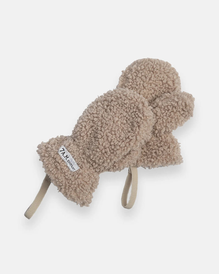 7AM Enfant Cub Set - Teddy Hat & Mittens - Oatmeal
