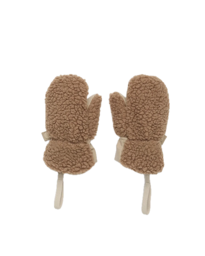 7AM Enfant Sherpa Mittens  Benji Appliqué - Oat