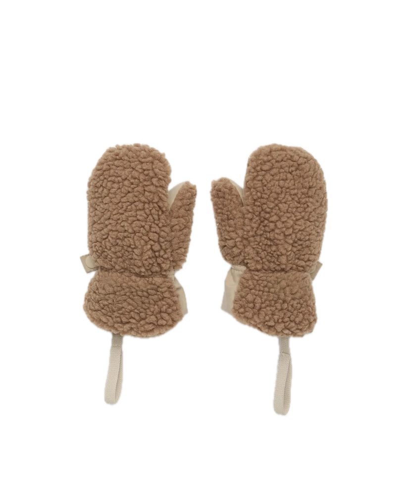 7AM Enfant Sherpa Mittens  Benji Appliqué - Oat