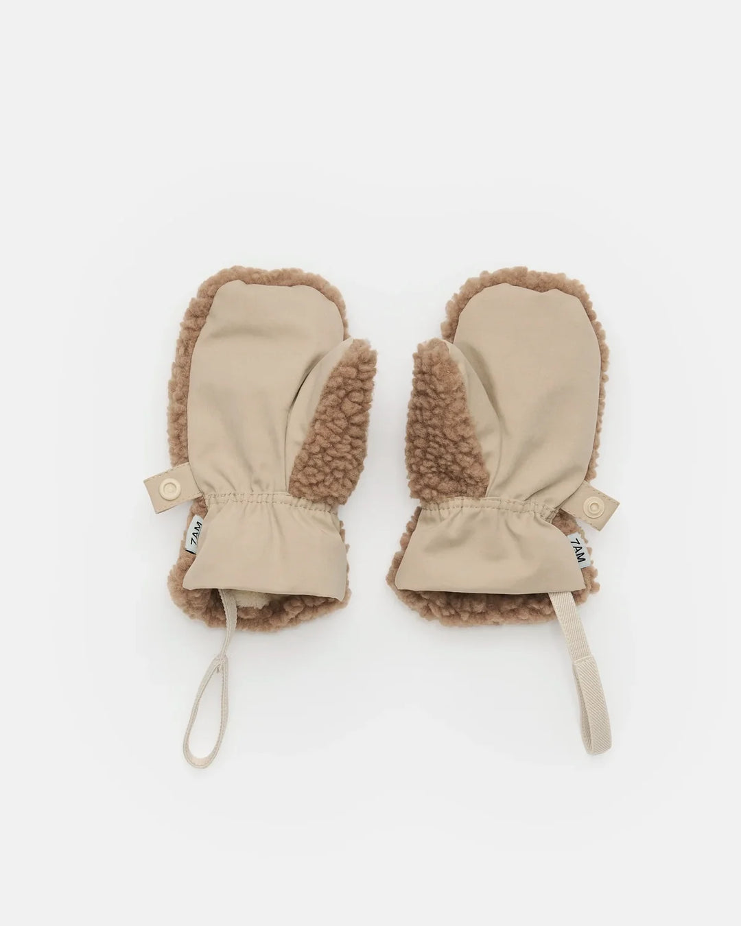 7AM Enfant Sherpa Mittens  Benji Appliqué - Oat