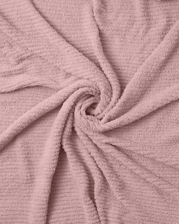 7AM Enfant Fuzzy Cushy Ribbed Blanket - Ash Rose