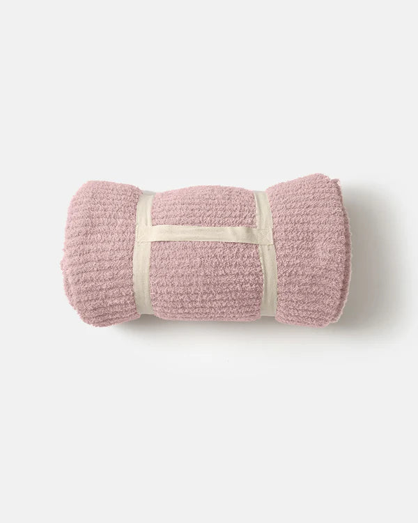 7AM Enfant Fuzzy Cushy Ribbed Blanket - Ash Rose