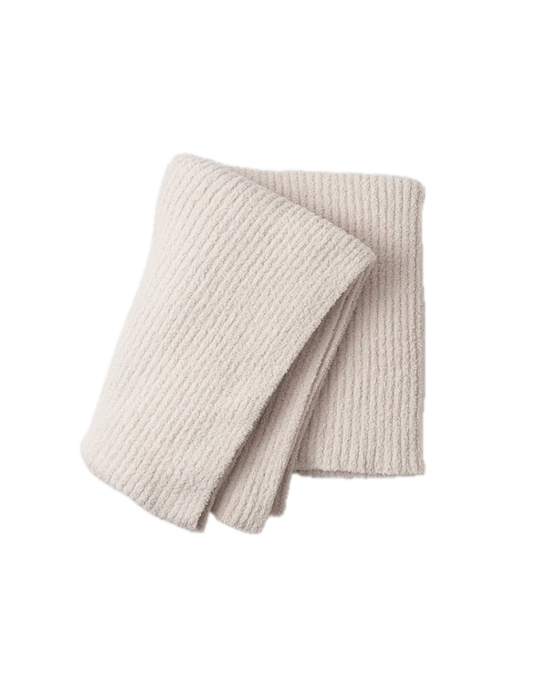 7AM Enfant Fuzzy Cushy Ribbed Blanket - Ecru