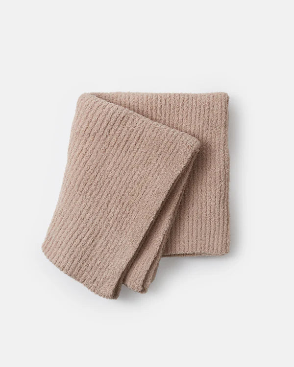7AM Enfant Fuzzy Cushy Ribbed Blanket - Pecan
