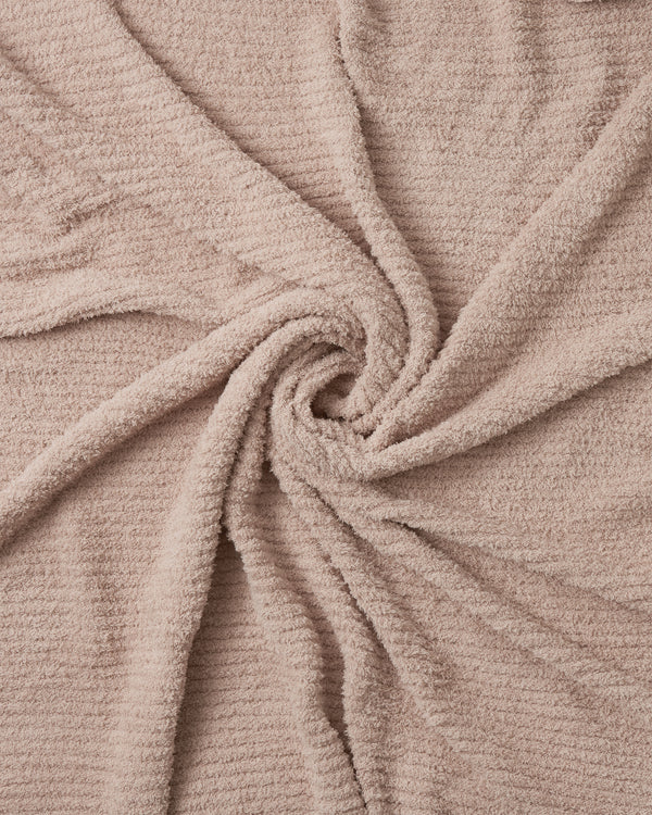 7AM Enfant Fuzzy Cushy Ribbed Blanket - Pecan