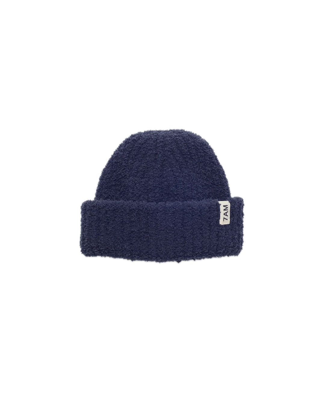 7AM Enfant Ribbed Fuzzy Beanie - Navy