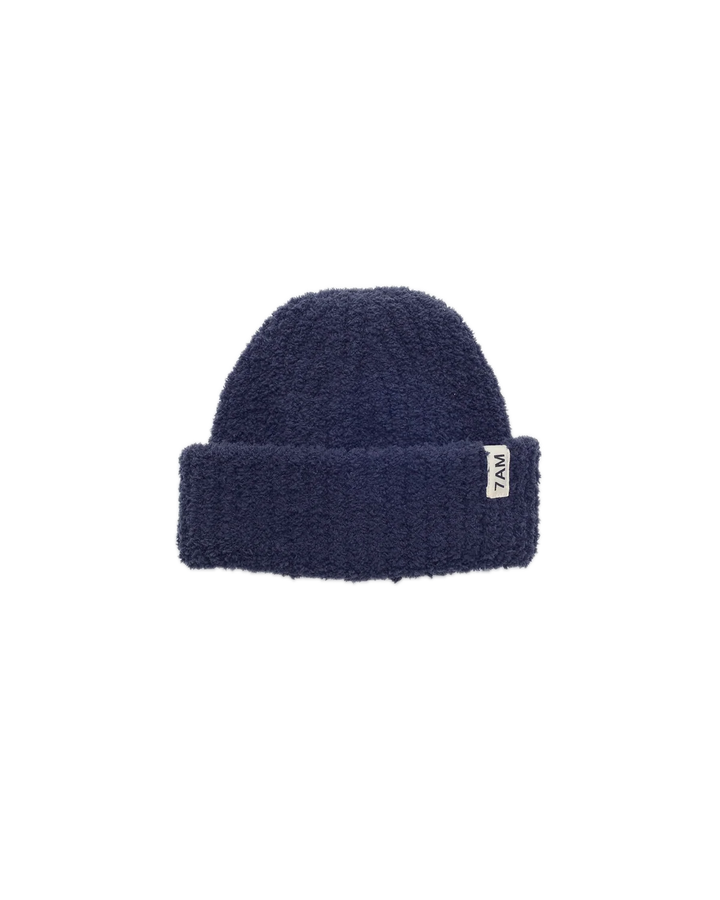 7AM Enfant Ribbed Fuzzy Beanie - Navy