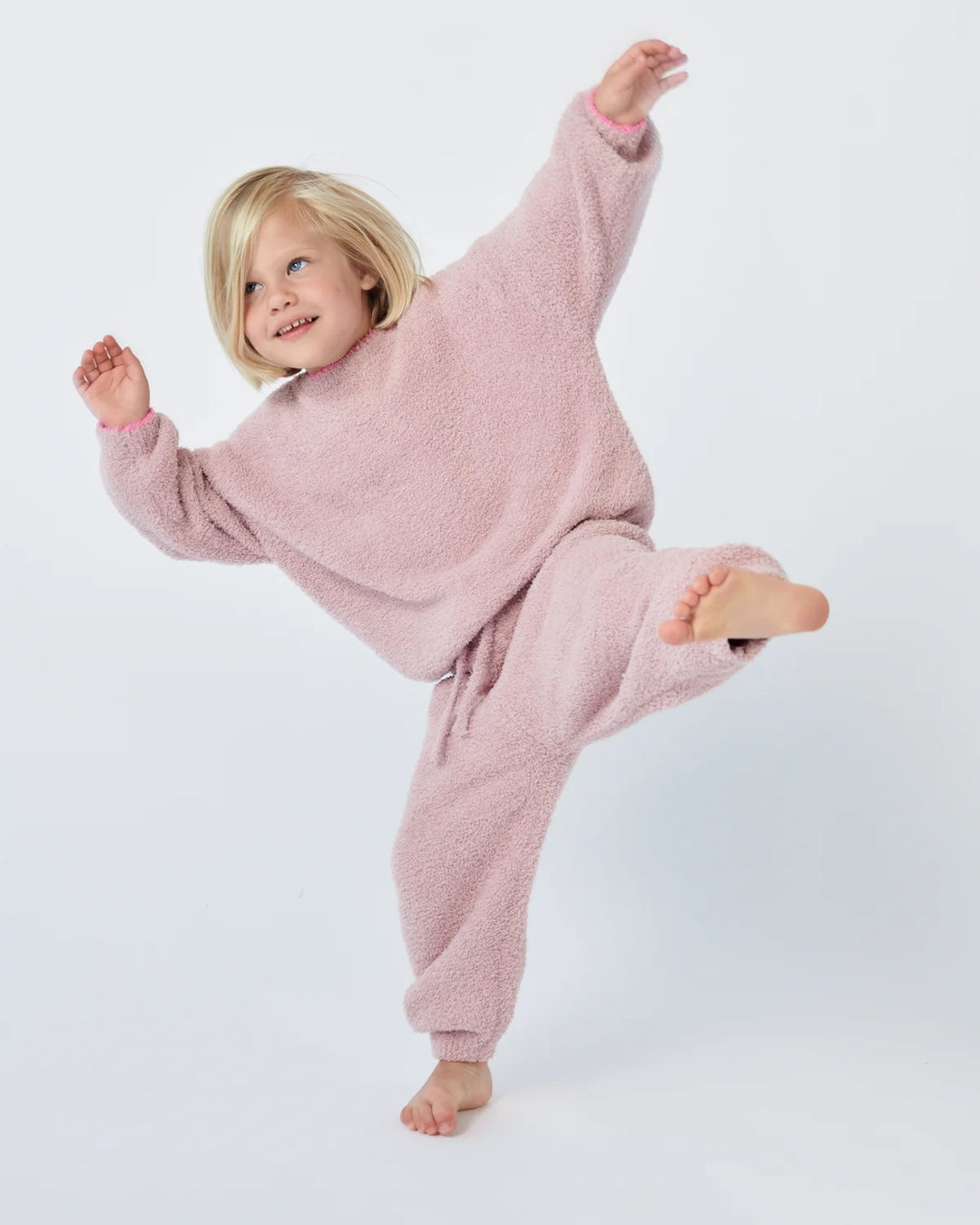 7AM Enfant Fuzzy Boxy Lounge Pants - Ash Rose