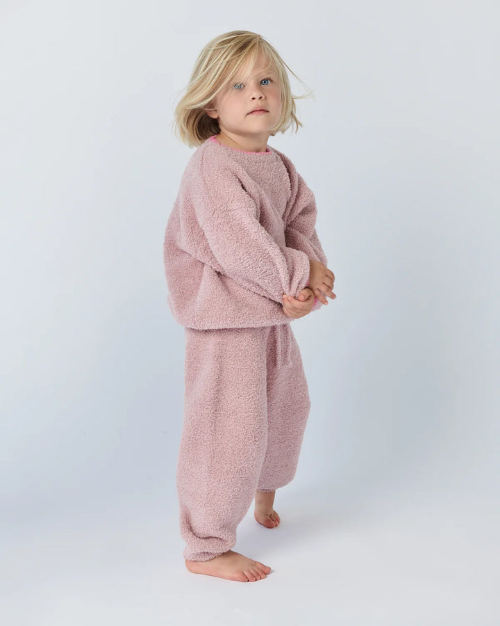 7AM Enfant Fuzzy Boxy Lounge Pants - Ash Rose