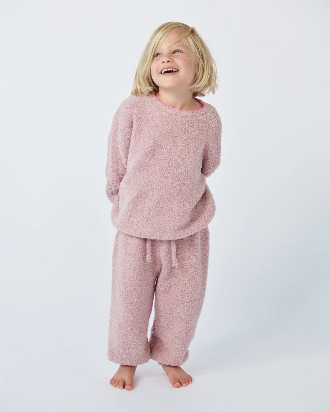 7AM Enfant Fuzzy Boxy Lounge Pants - Ash Rose