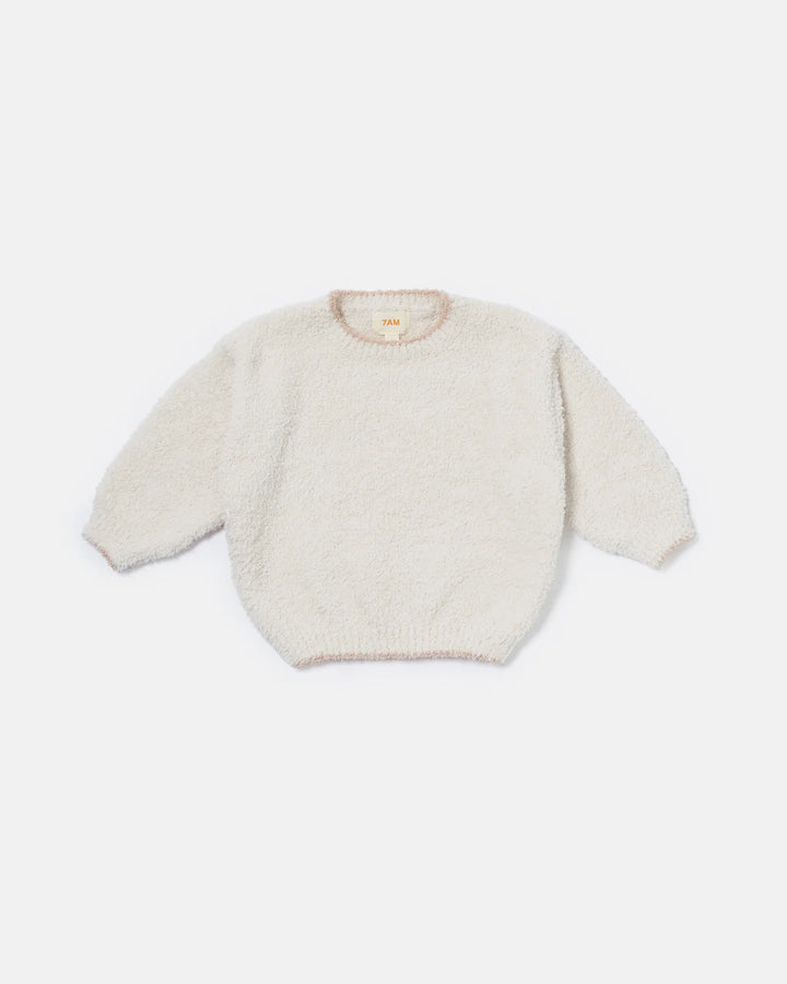 7AM Enfant Boxy Sweater Fuzzy - Ecru