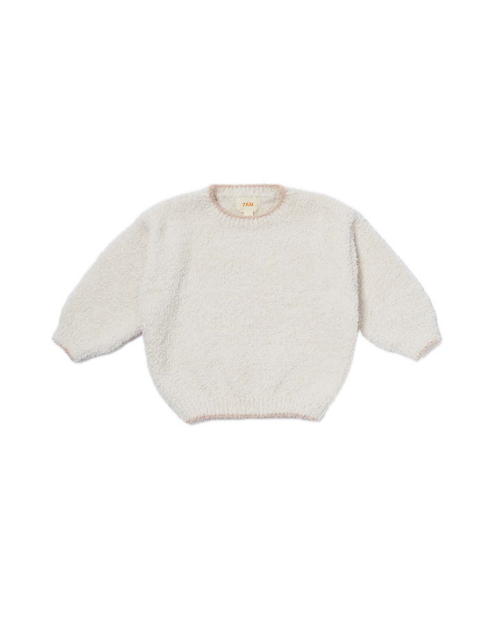 7AM Enfant Boxy Sweater Fuzzy - Ecru