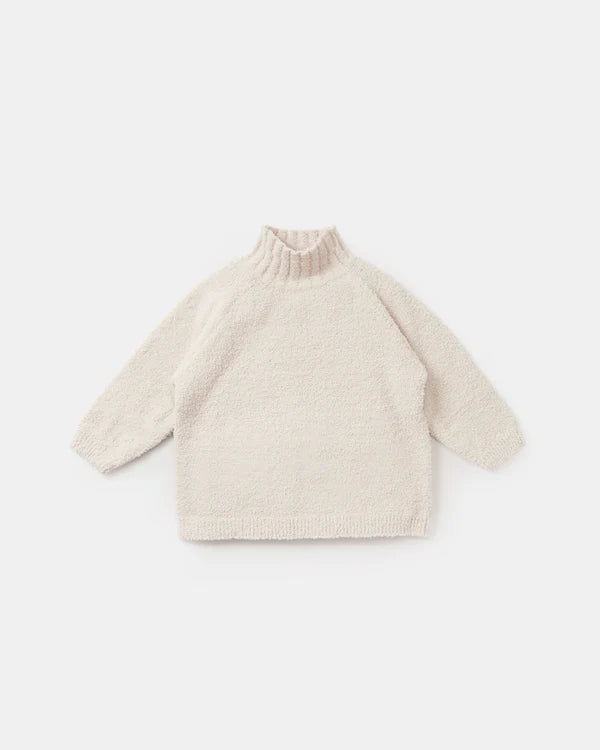 7AM Enfant Fuzzy Boxy Mock Neck Sweater - Ecru