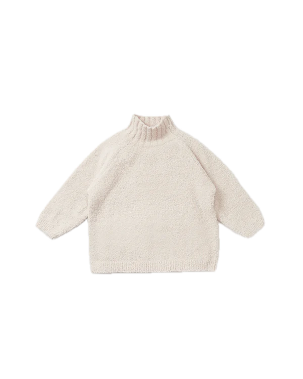 7AM Enfant Fuzzy Boxy Mock Neck Sweater - Ecru