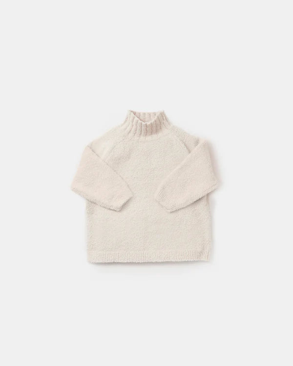 7AM Enfant Fuzzy Boxy Mock Neck Sweater - Ecru