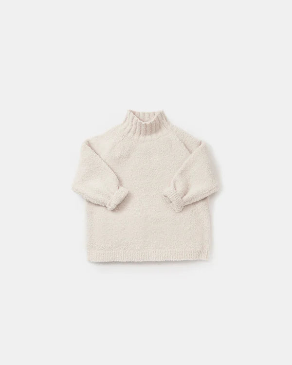 7AM Enfant Fuzzy Boxy Mock Neck Sweater - Ecru