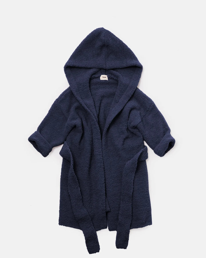 7AM Enfant Fuzzy Robe - Navy