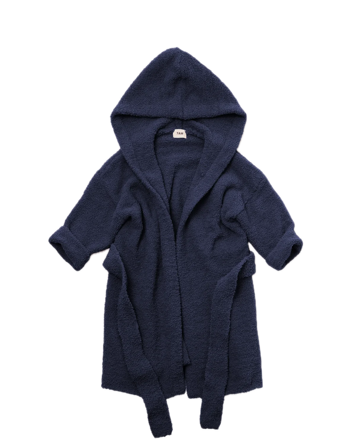 7AM Enfant Fuzzy Robe - Navy
