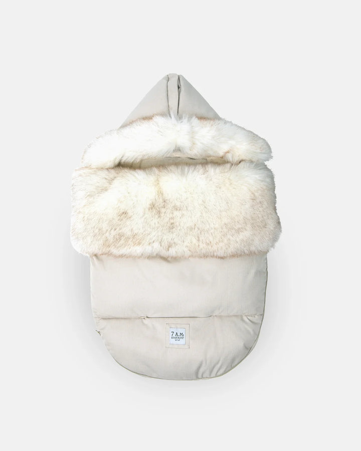 7AM Enfant PlushPOD Tundra Collection - Heather Beige/White Fur