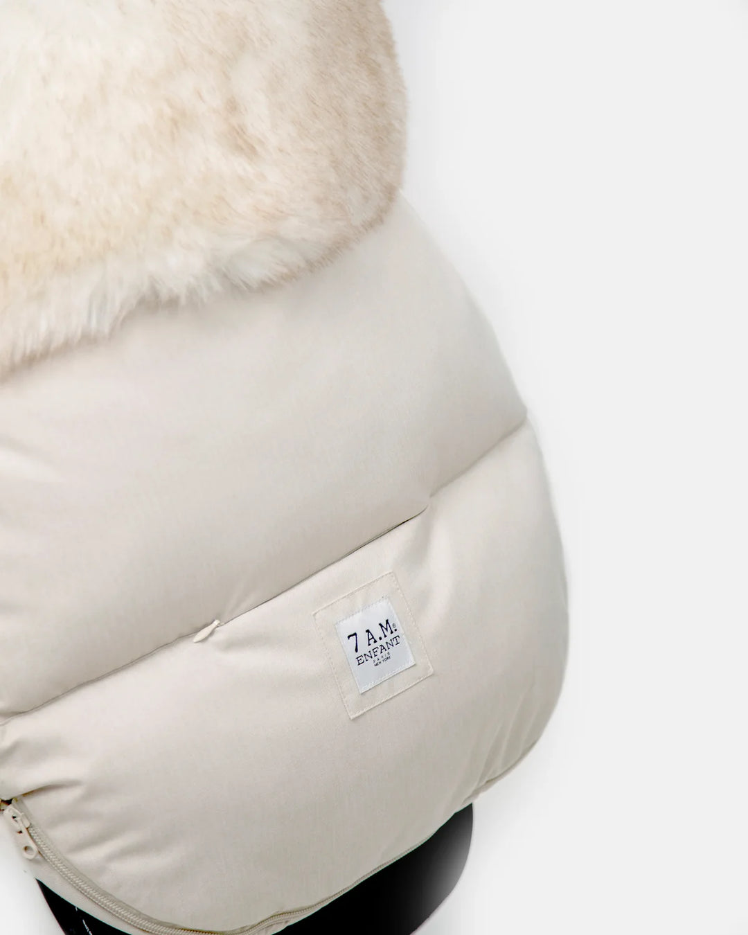 7AM Enfant PlushPOD Tundra Collection - Heather Beige/White Fur