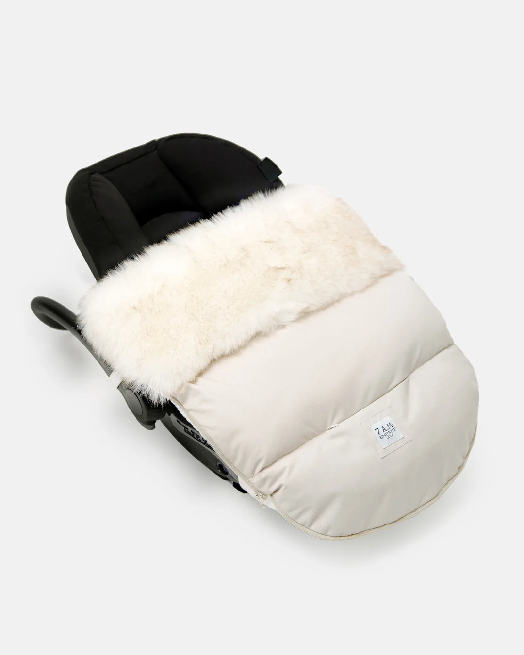 7AM Enfant PlushPOD Tundra Collection - Heather Beige/White Fur