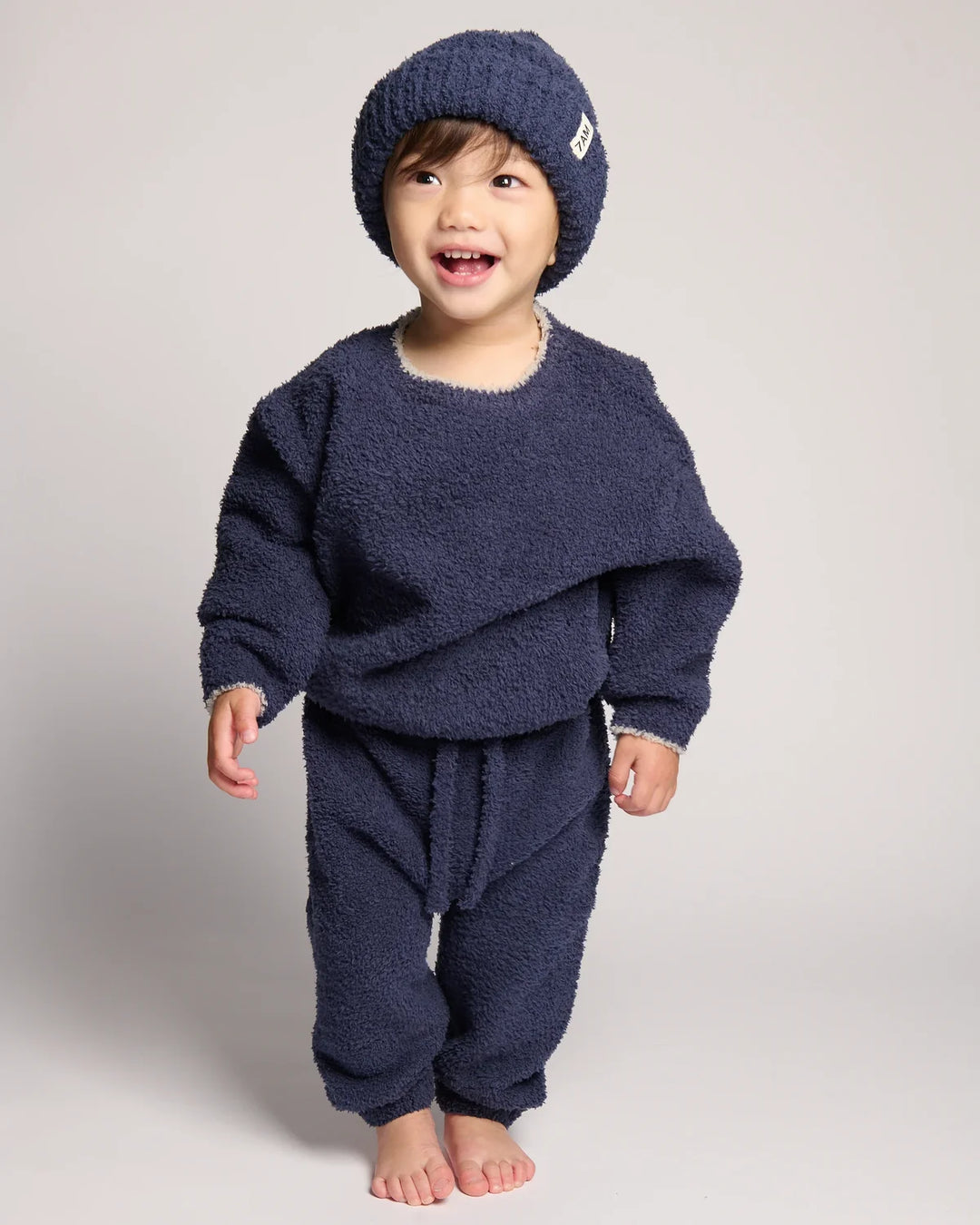 7AM Enfant Fuzzy Boxy Lounge Pants - Navy